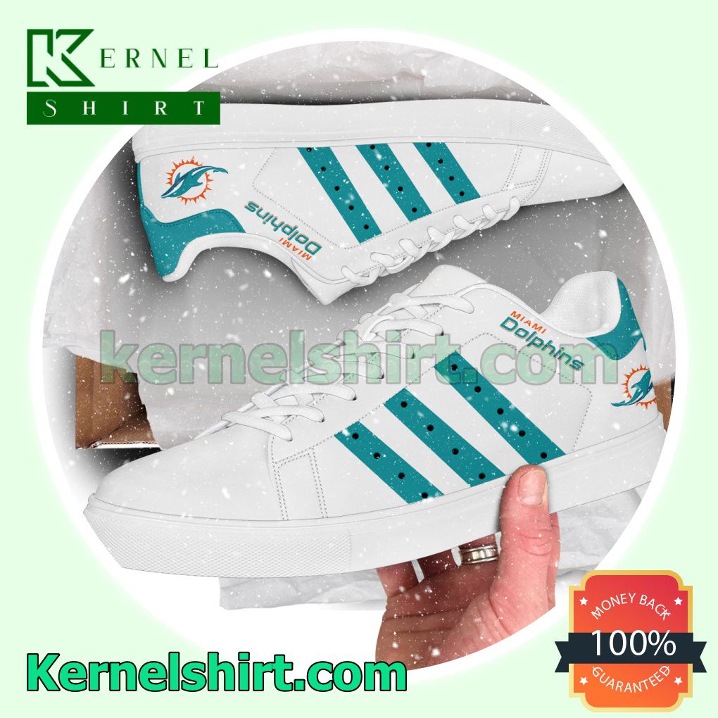 Miami Dolphins NFL Rugby Logo Low Top Shoes