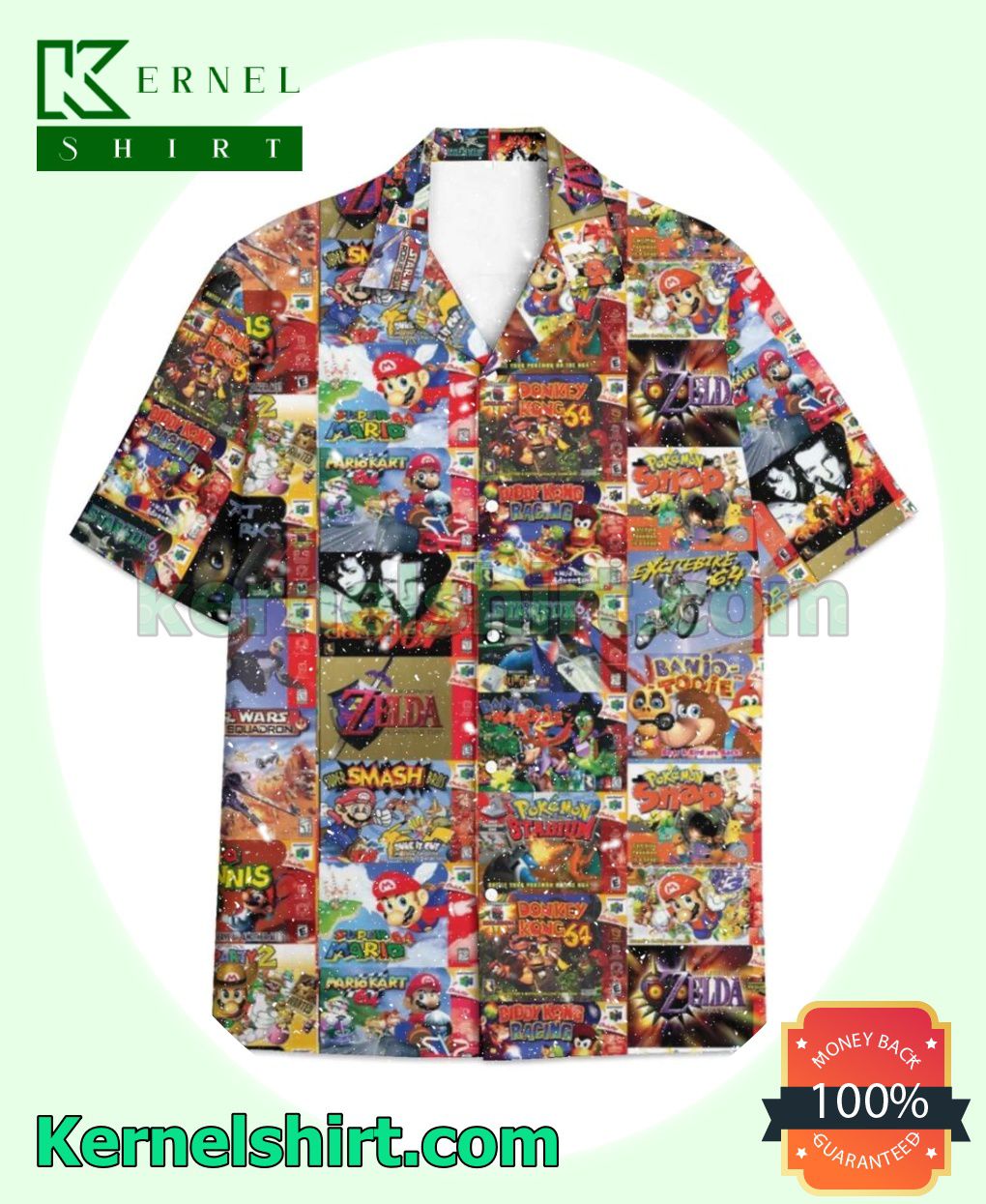 Nintendo 64 Game Collage Short Sleeve Shirt