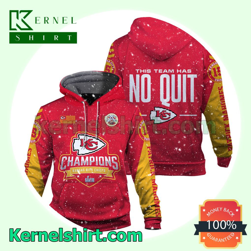 Patrick Mahomes 15 This Team Has No Quit Kansas City Chiefs Jersey Hooded Sweatshirts