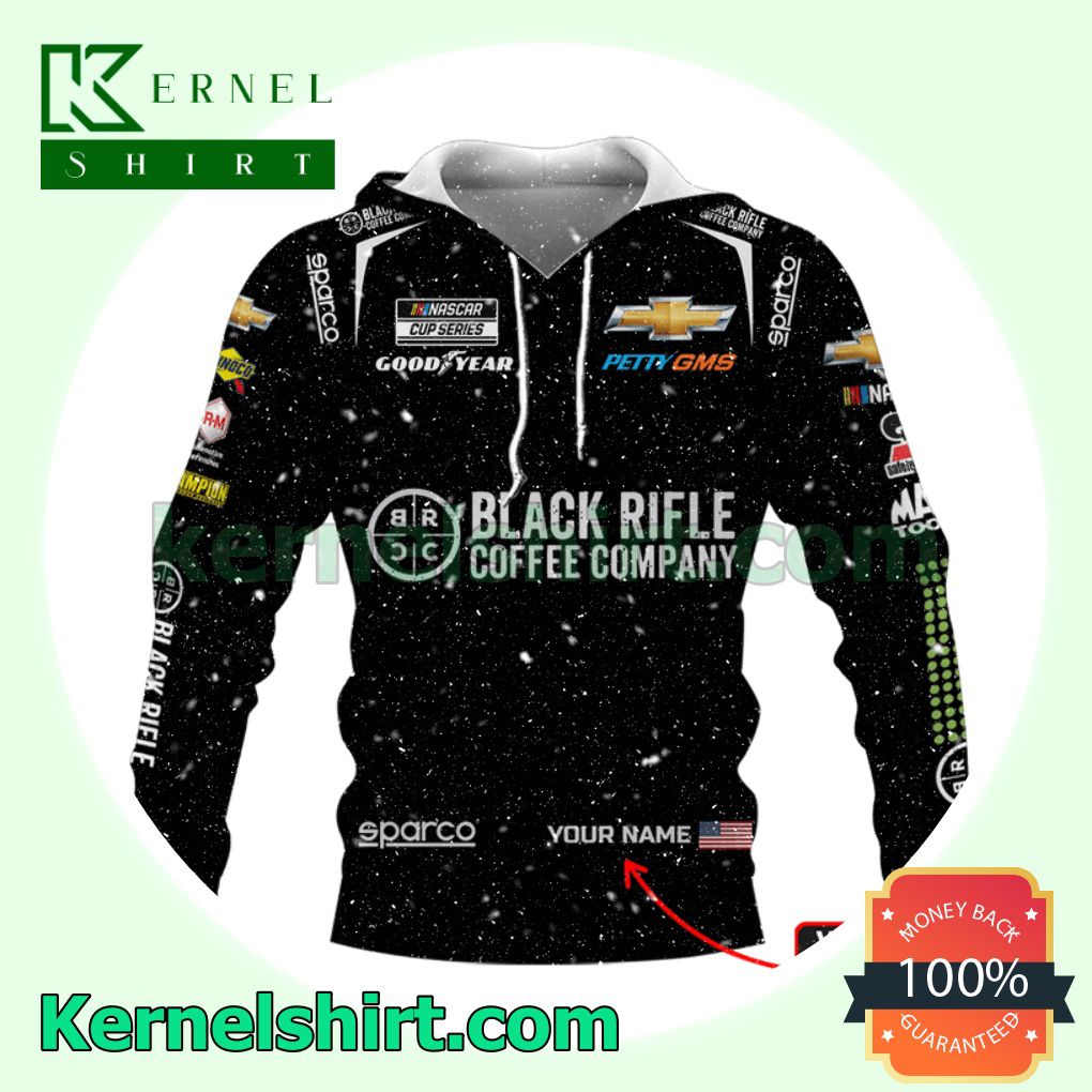 Personalized Car Racing Black Rifle Coffee Company Black Hooded Sweatshirts