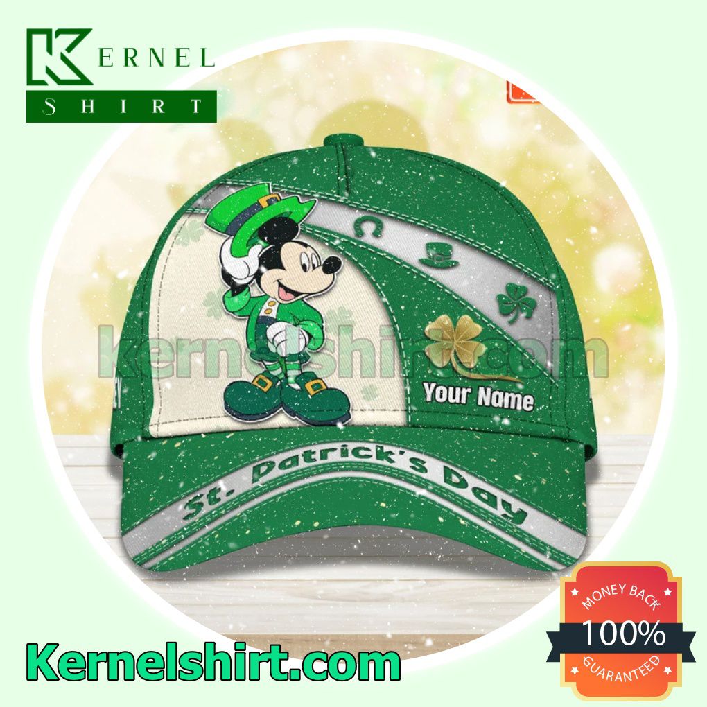 Personalized Disney Mickey Mouse St. Patrick's Day Snapback Cap