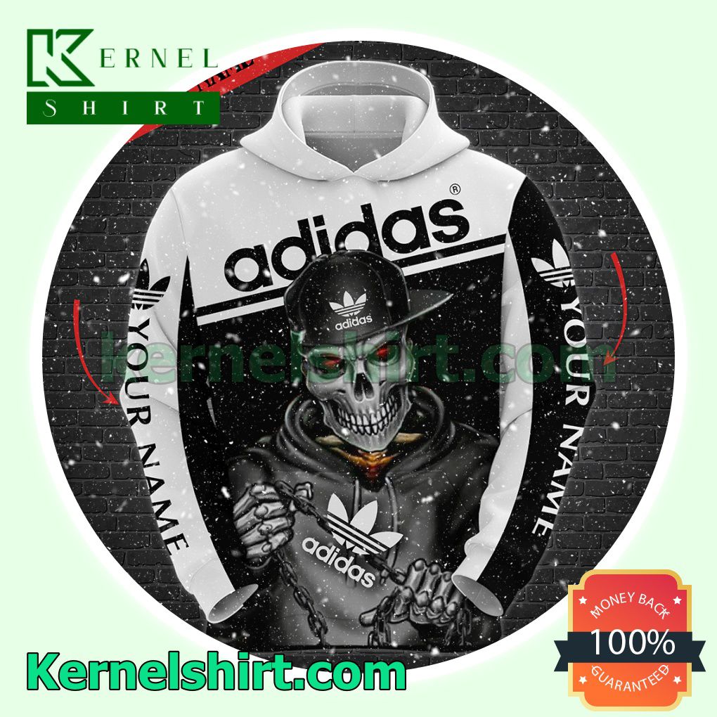 Personalized Name Adidas Skull Hawaiian Shirt