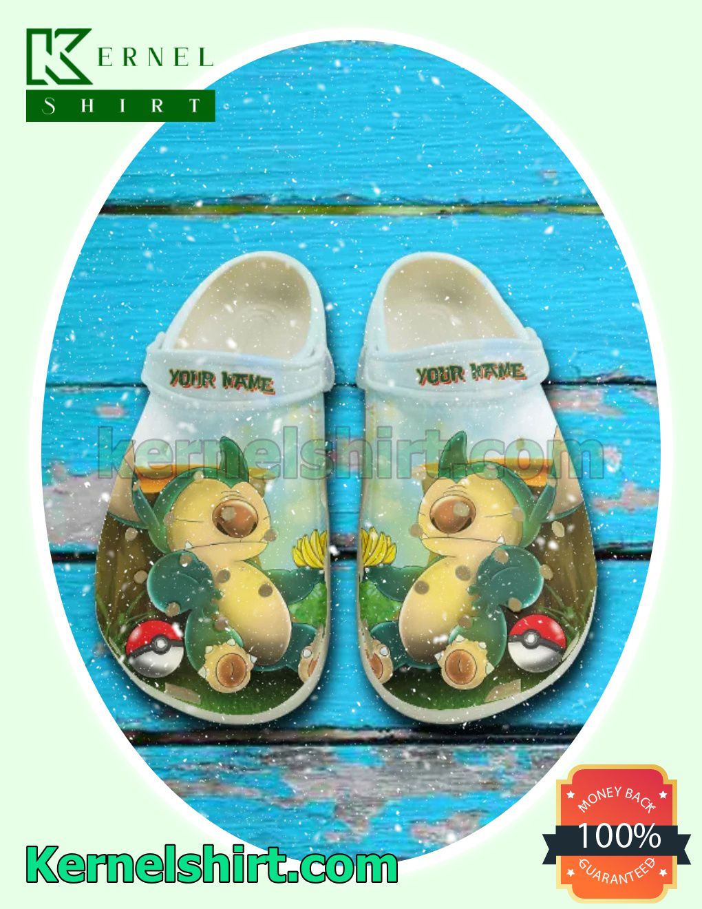 Personalized Stitch As Snorlax Pokemon Clogs Slippers Sandals