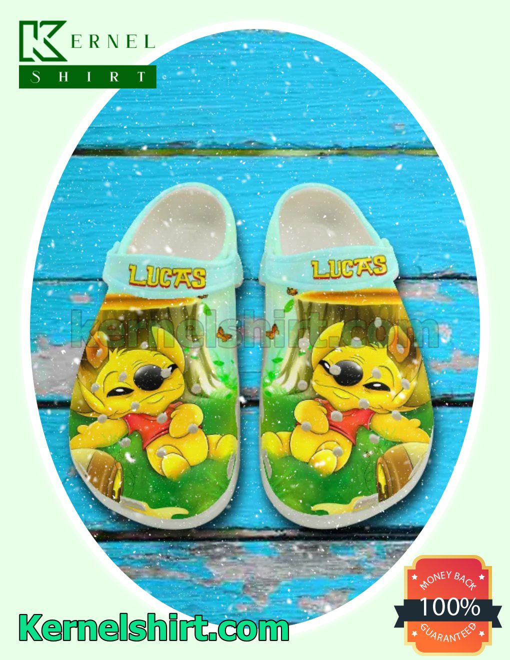 Personalized Stitch As The Pooh Clogs Slippers Sandals