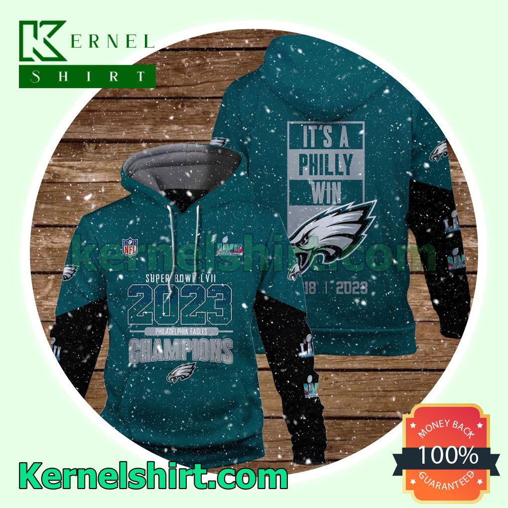 Philadelphia Eagles It Is A Philly Win Jersey Hooded Sweatshirts