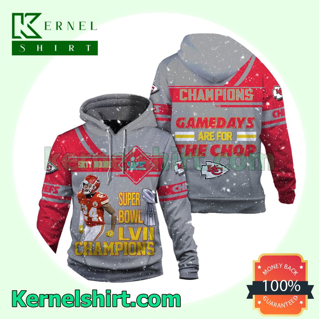 Skyy Moore Gamedays Are For The Chop Kansas City Chiefs Jersey Hooded Sweatshirts