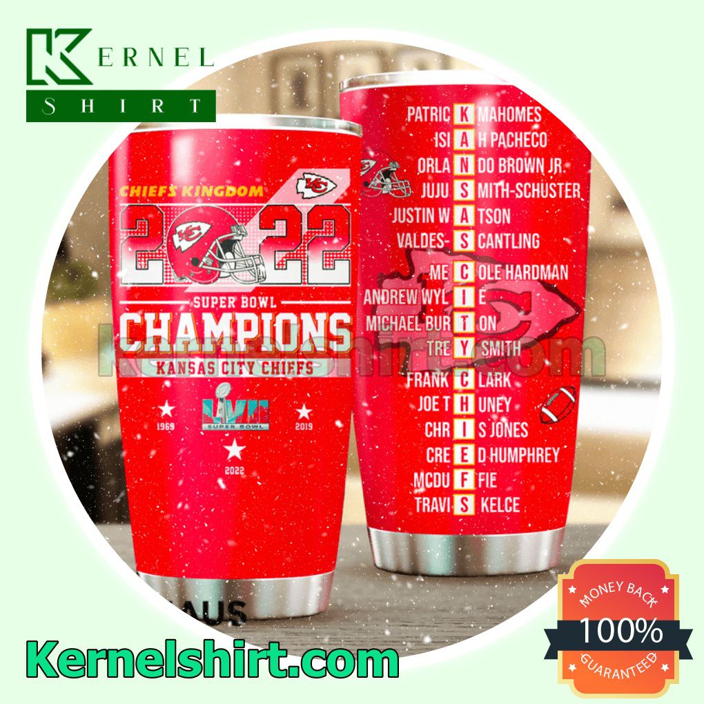 Super Bowl Champions Kansas City Chiefs Player Name Gift Tumbler