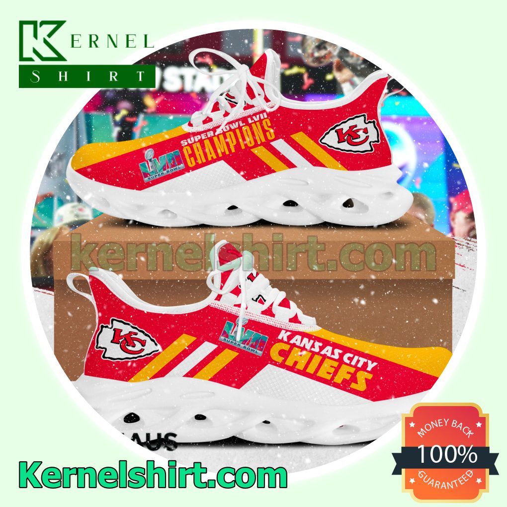 Super Bowl Lvii Champions Kansas City Chiefs Men Walking Sneakers