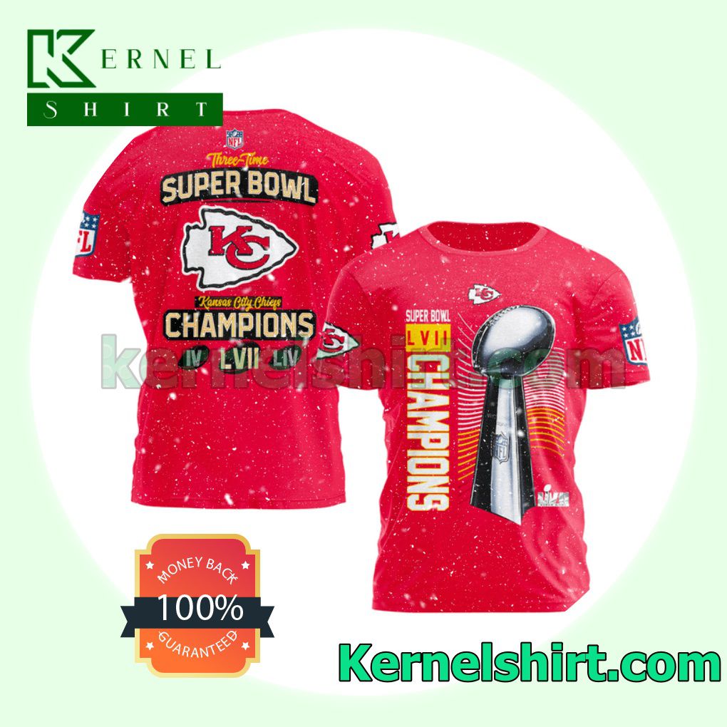 Three-time Super Bowl Kansas City Chiefs Champions T-shirt, Fan T-shirt Apparel