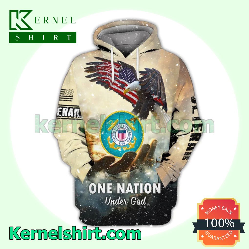 Us Coast Guard Veteran Veteran One Nation Under God Hawaiian Shirt