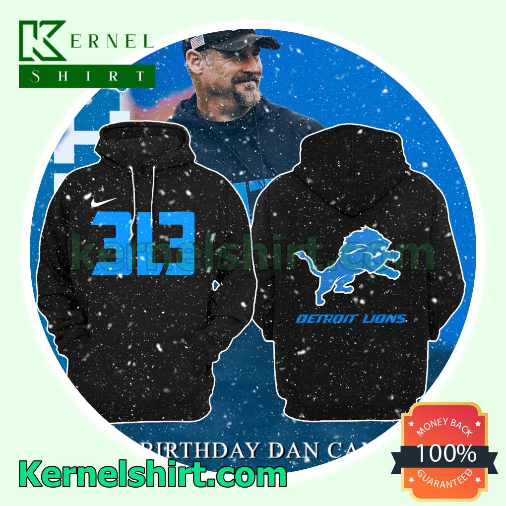 3l3 Dan Campbell Detroit Lions Black Hooded Sweatshirt
