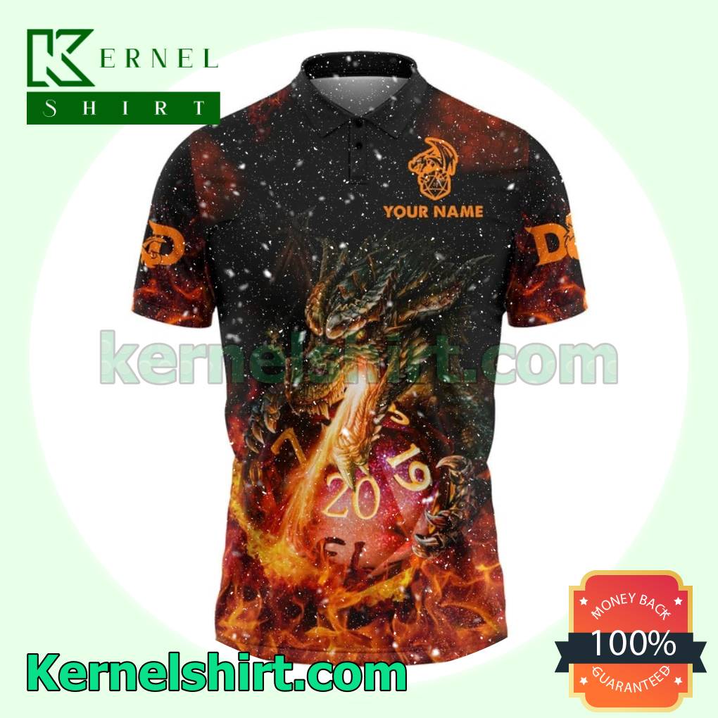 Fire Dungeon And Dragons Men Polo