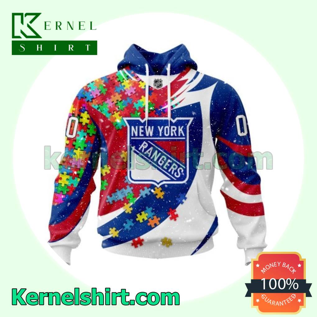 New York Rangers Autism Awareness Hooded Sweatshirt