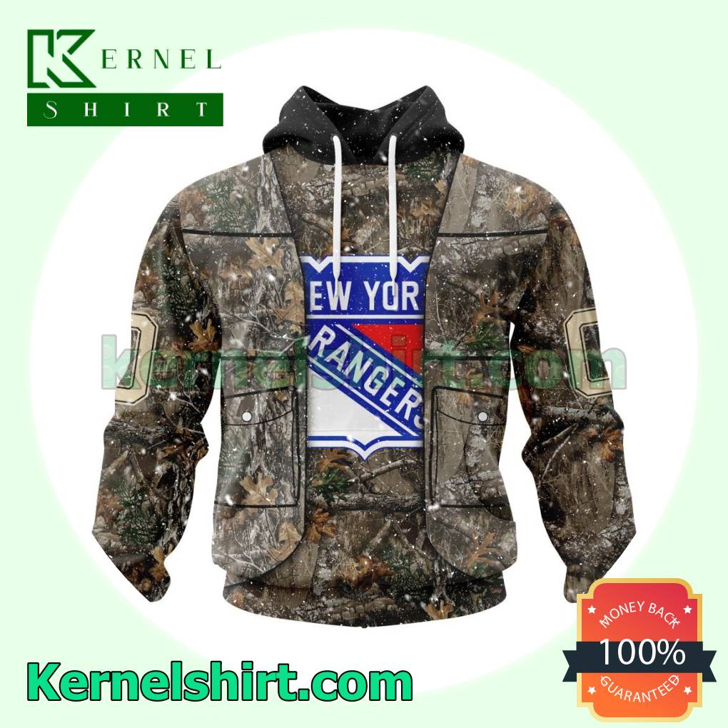 New York Rangers Camo Hunting Costume Hooded Sweatshirt