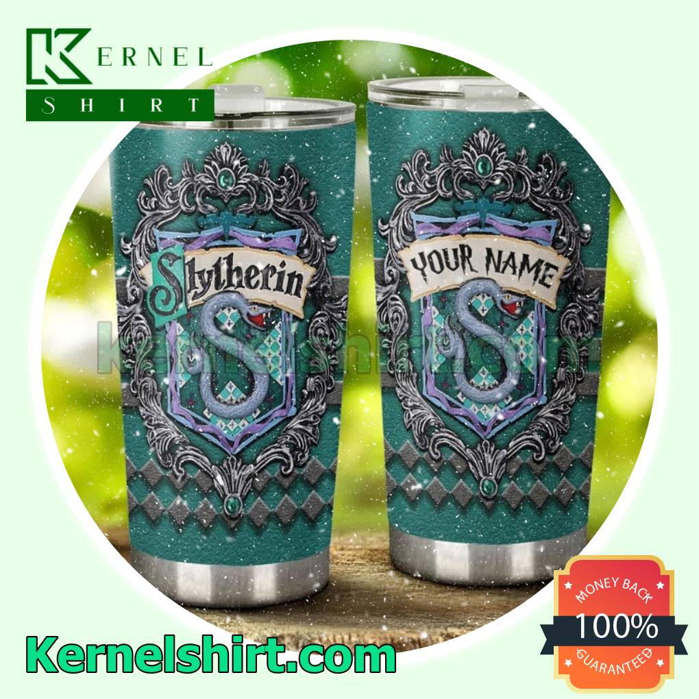 Adorable Personalized Harry Potter Slytherin Travel Tumbler