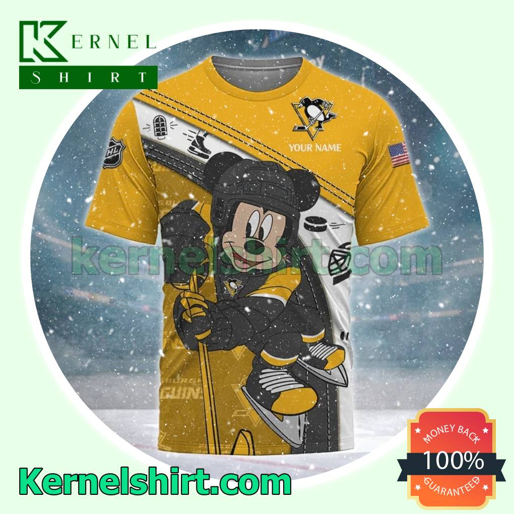 Pittsburgh Penguins Mickey Mouse Hawaiian Polo Shirt