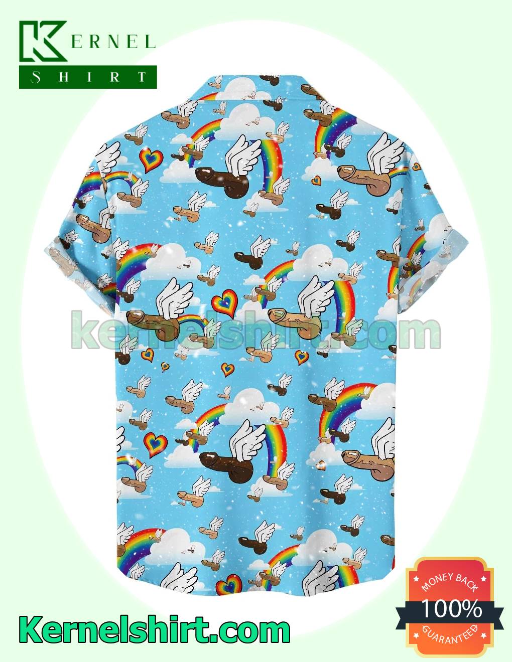 Top Selling Pride Flying Rainbow Cock Short Sleeve Shirt