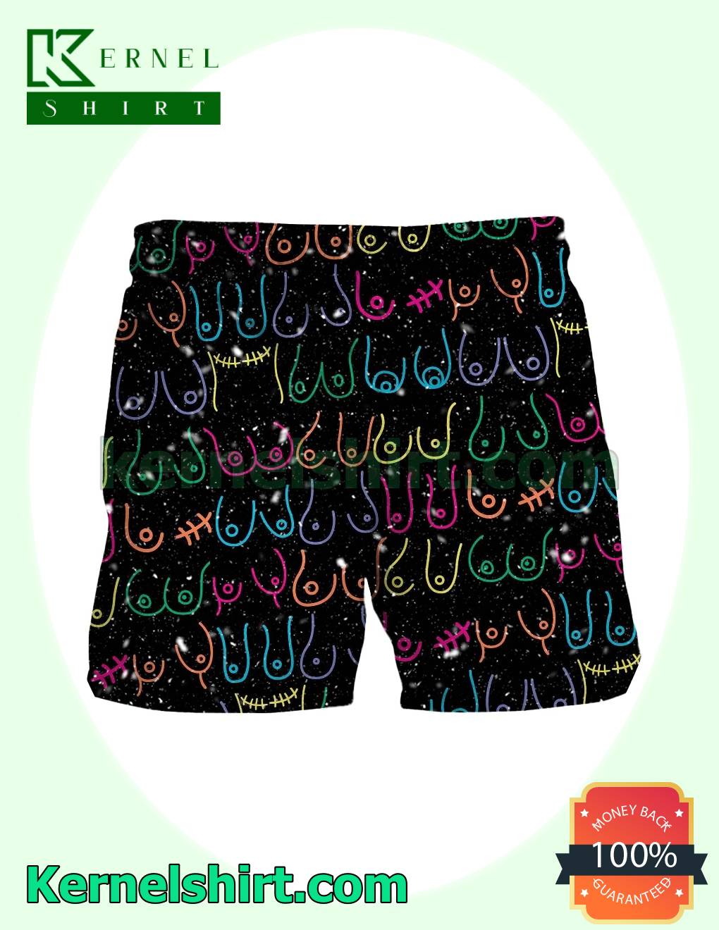 Unisex Rainbow Boobs Funny Board Shorts