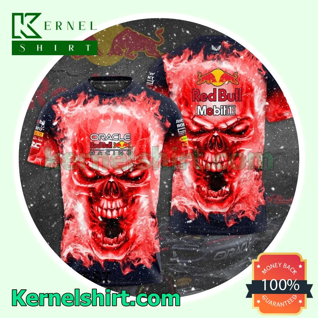 Skull Fire Red Bull Racing Hawaiian Shirt