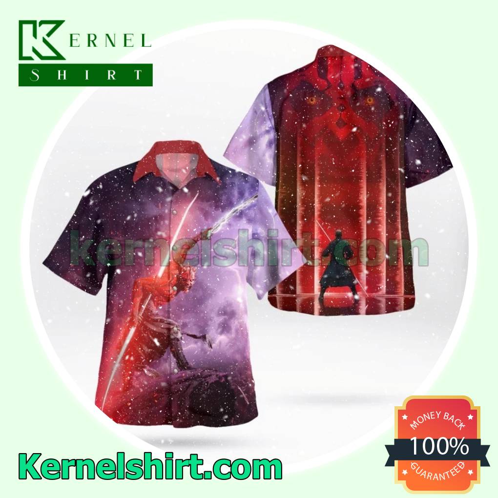 Star Wars Darth Maul Galaxy Short Sleeve Shirt