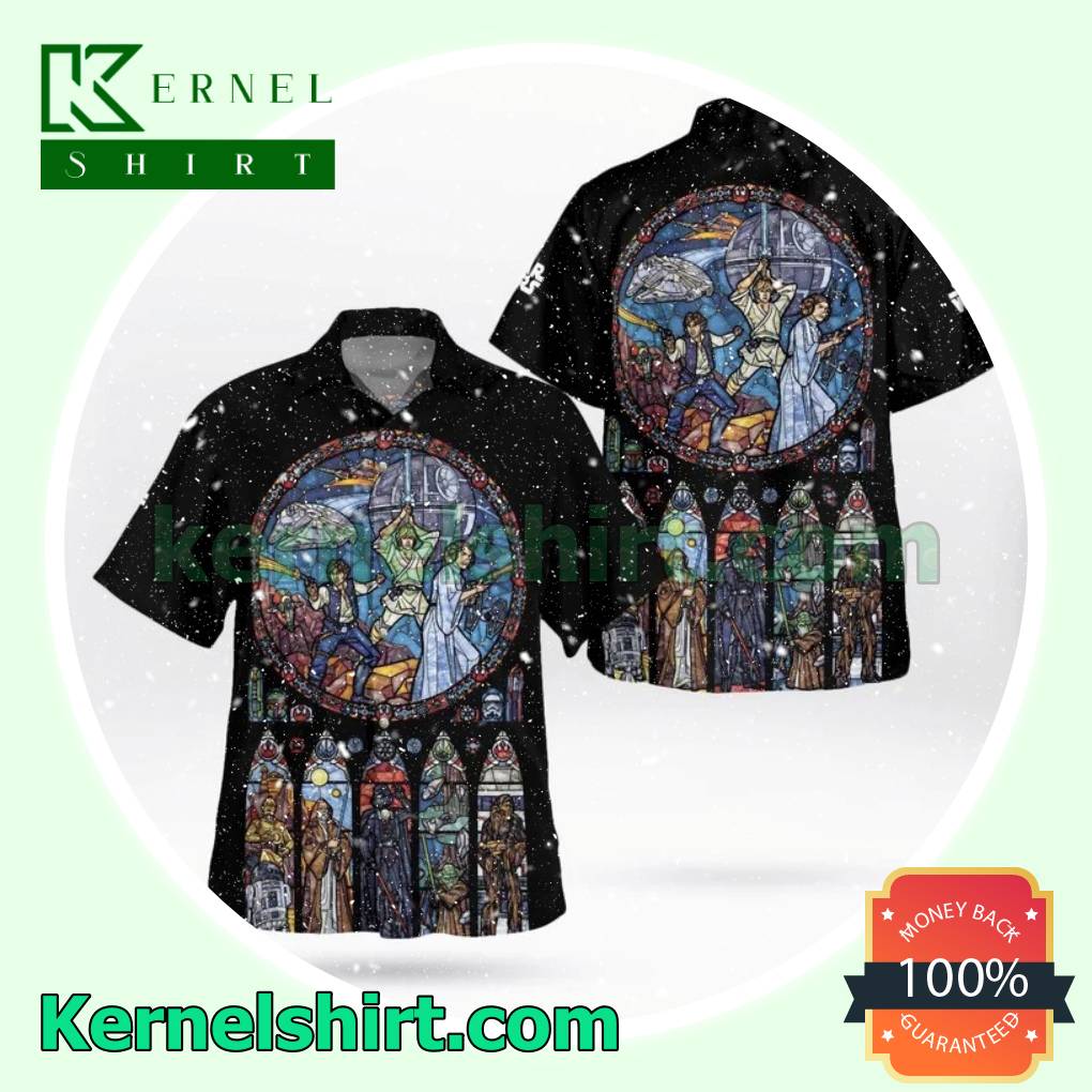 Star Wars Stained Glass Men Shirt, Beach Shorts