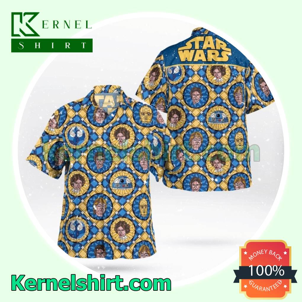 Star Wars Stained Glass Rebel Coin Men Shirt, Beach Shorts