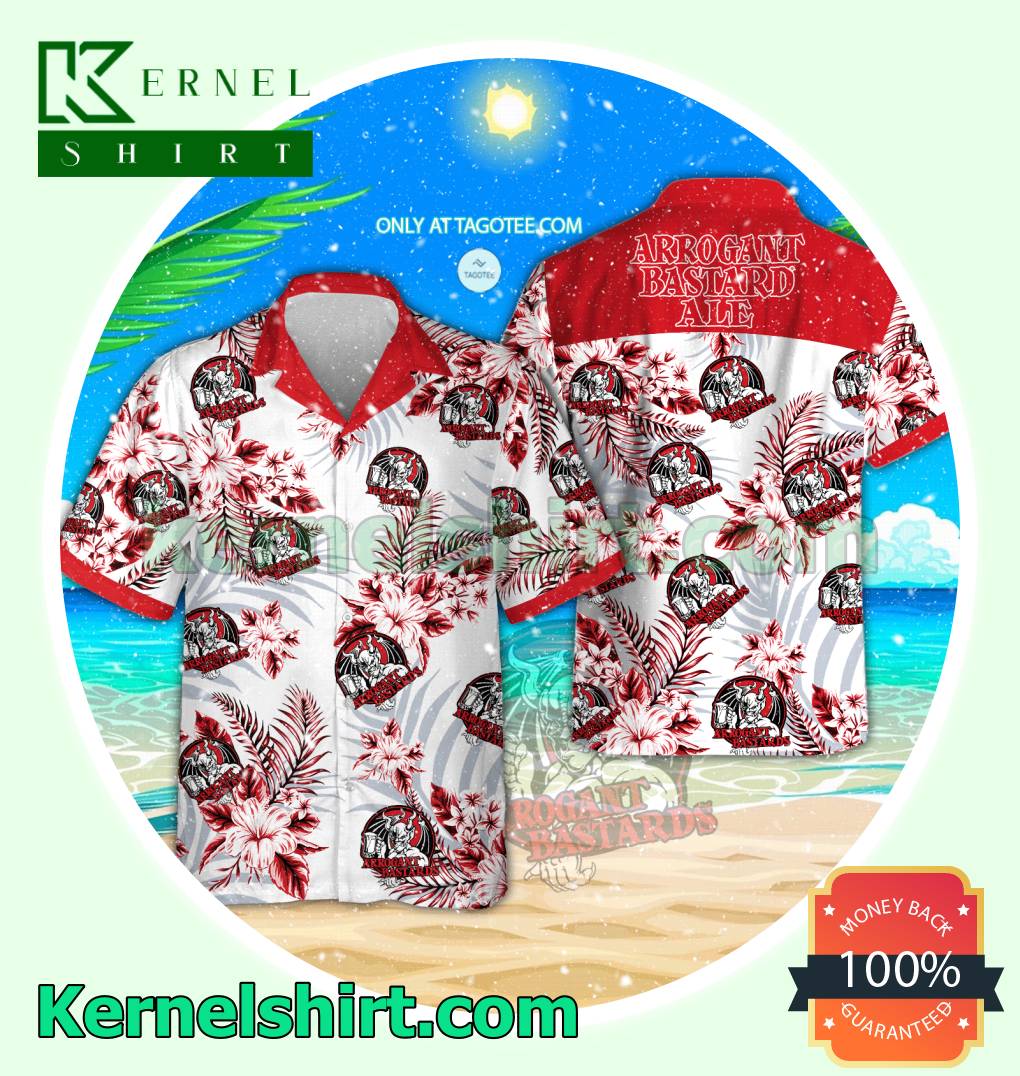 Arrogant Bastard Summer Aloha Shirt, Beach Shorts