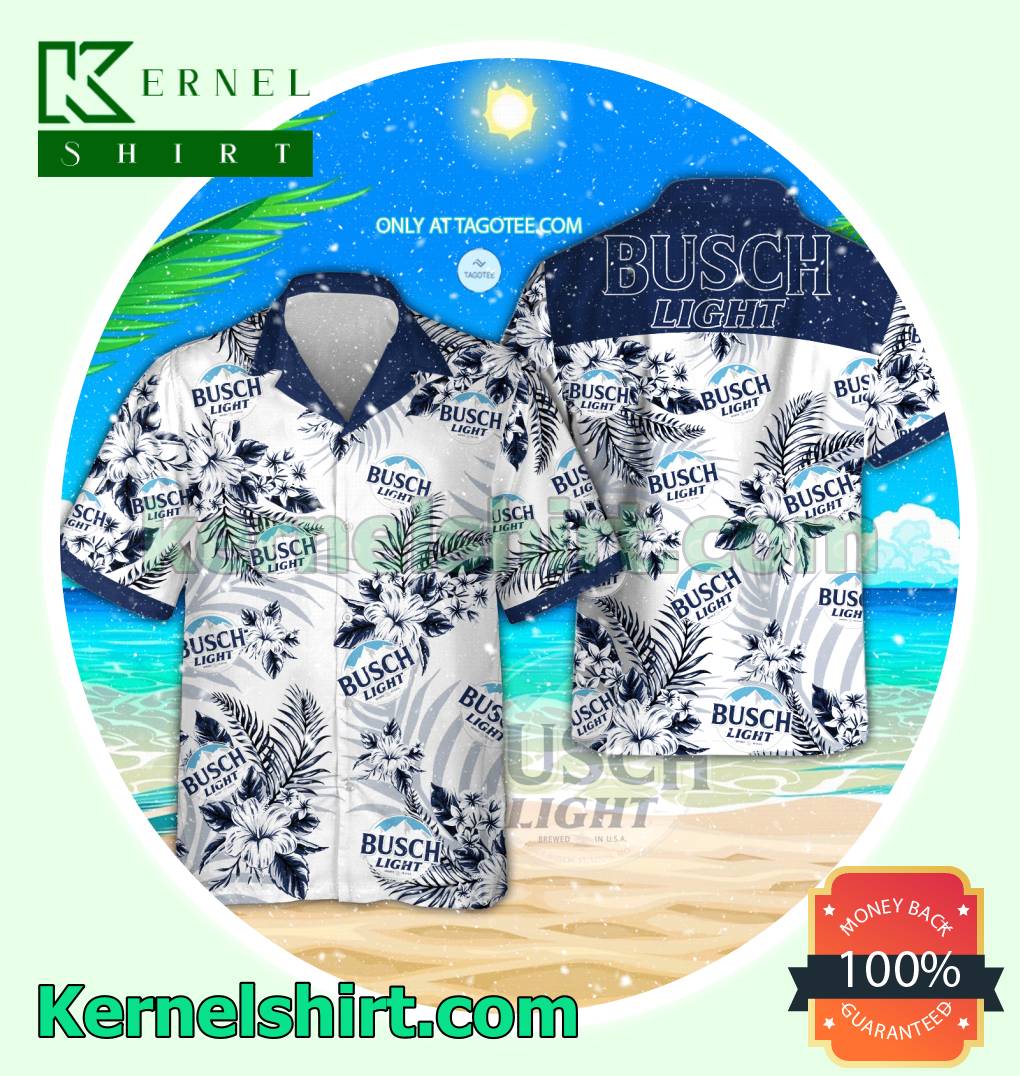 Busch Light Summer Aloha Shirt, Beach Shorts