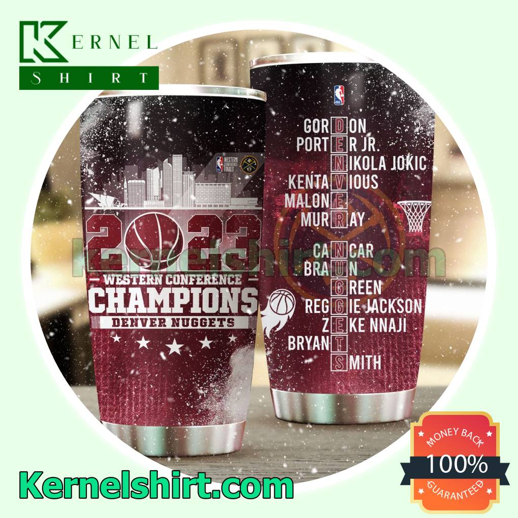 Denver Nuggets Nba 2023 Western Conference Champions Travel Tumbler