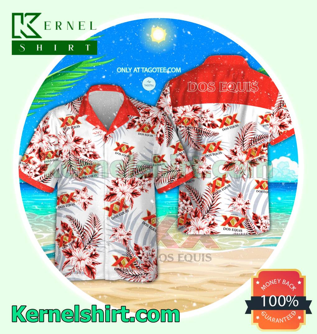 Dos Equis Summer Aloha Shirt, Beach Shorts