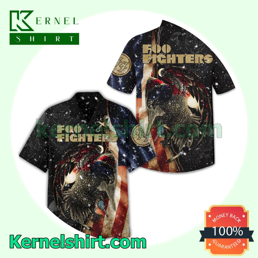 Foo Fighters Eagle American Flag Short Sleeve Shirt