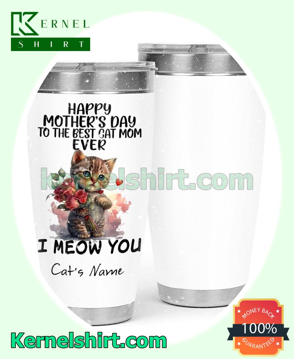 Happy Mother's Day To Best Cat Mom Ever I Meow You Personalized Travel Tumbler