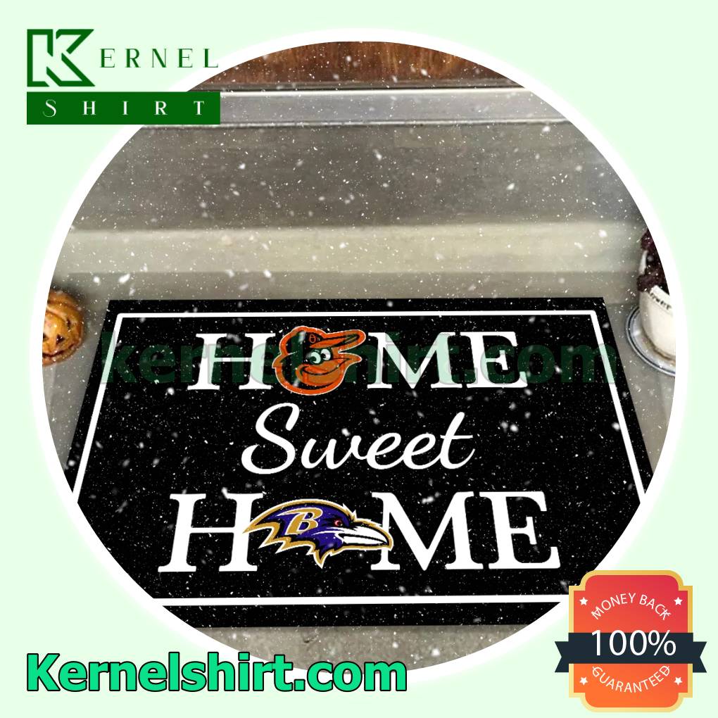 Home Sweet Home Baltimore Orioles And Baltimore Ravens Front Door Mat