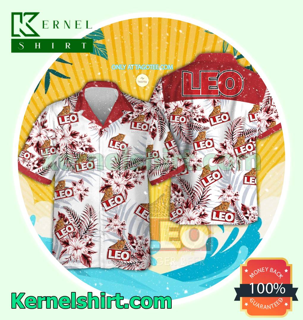 Leo Beer Summer Aloha Shirt, Beach Shorts