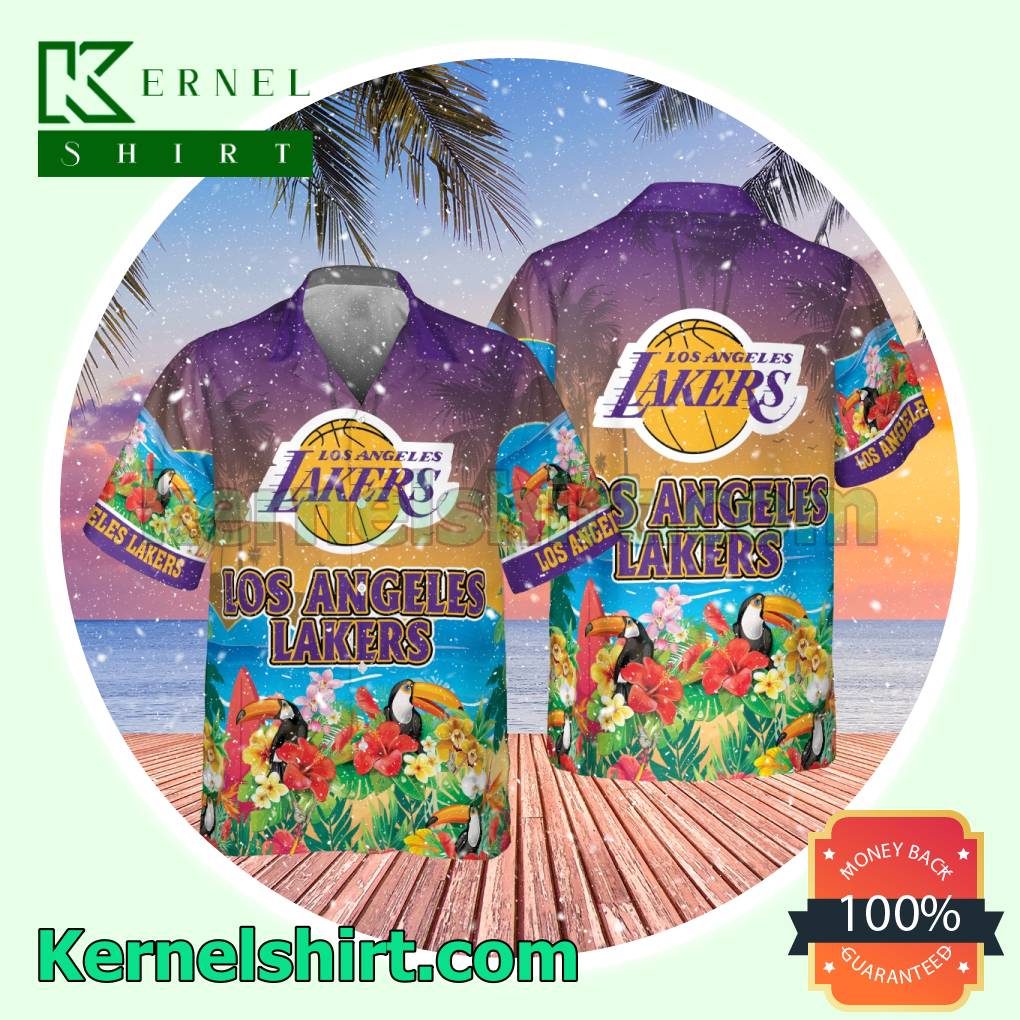 Los Angeles Lakers Toucans Bird Short Sleeve Shirt