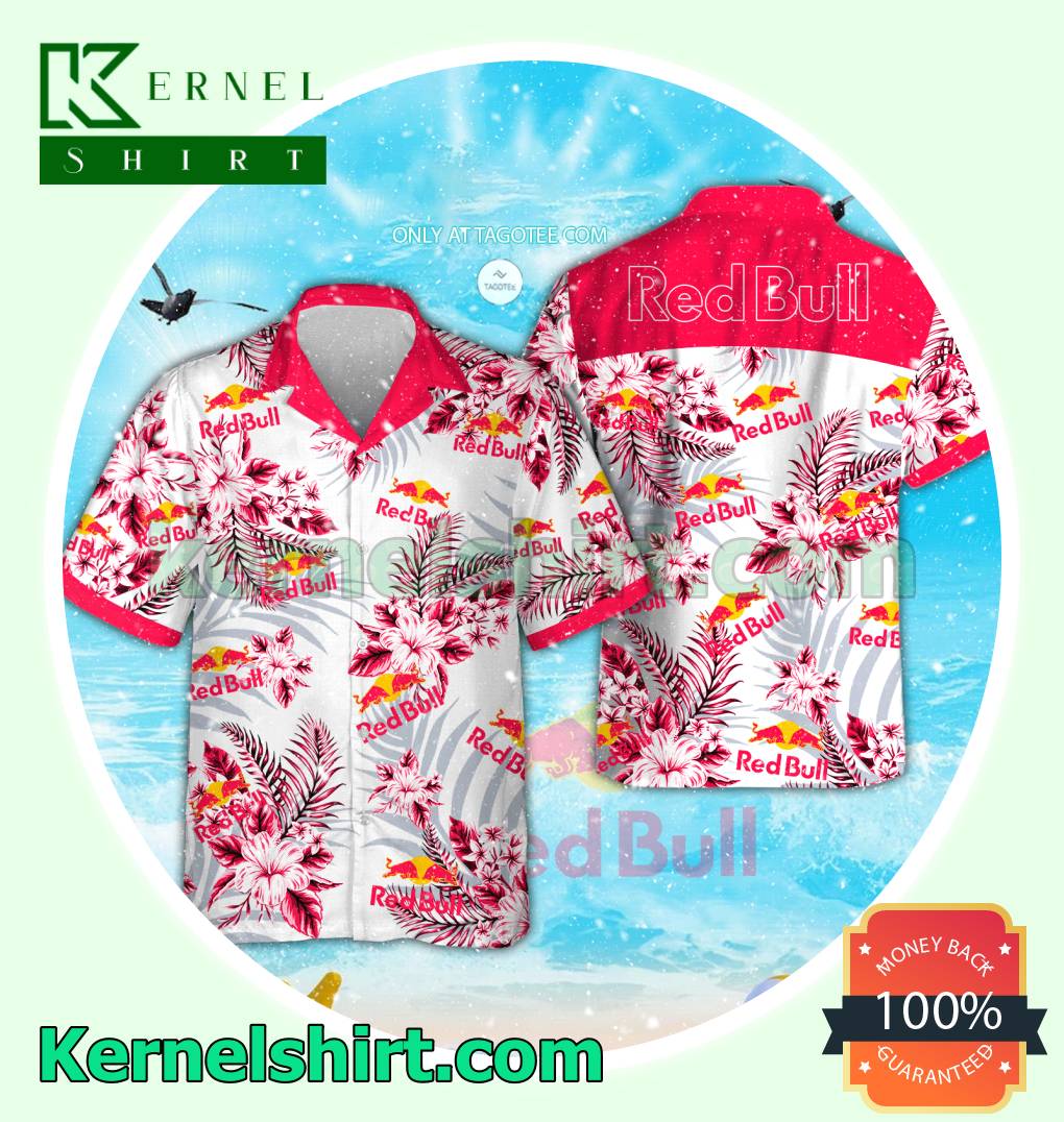 Red Bull Summer Aloha Shirt, Beach Shorts