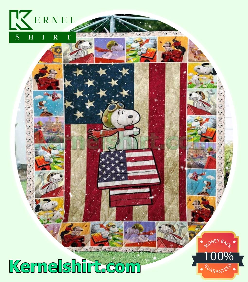 Snoopy American Flag Warn Blanket