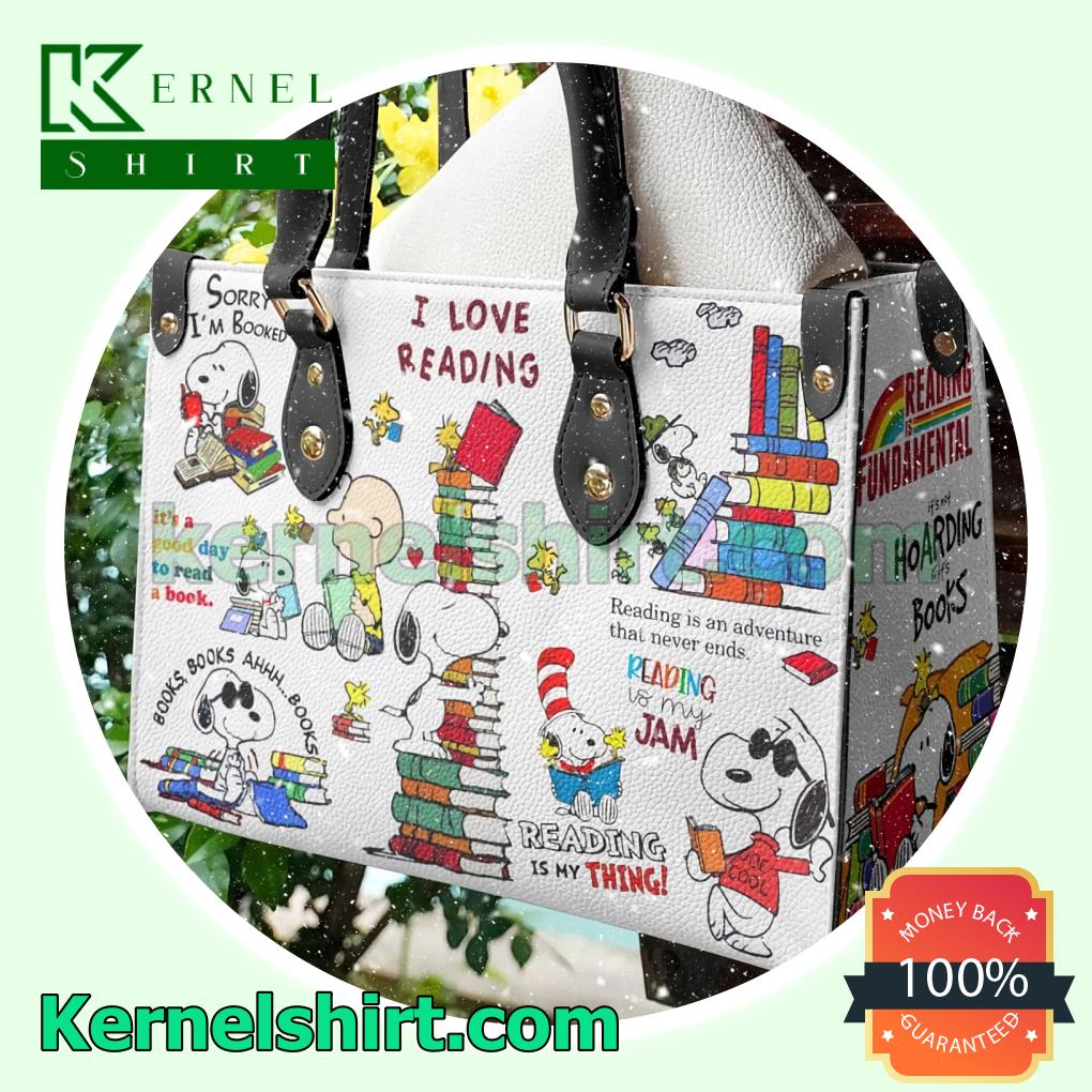 Snoopy I Love Reading Womens Tote Bag