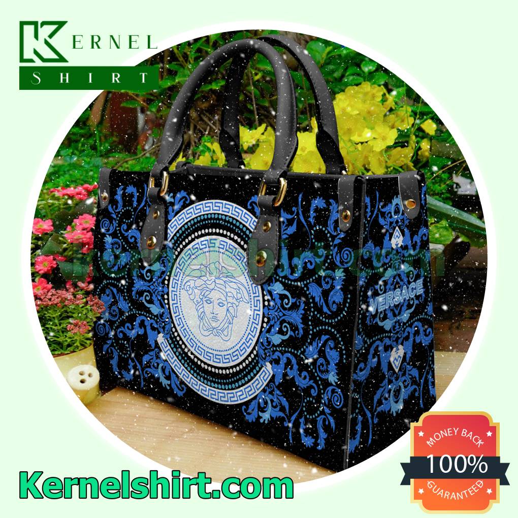 Versace Blue Baroque Womens Luxury Bag