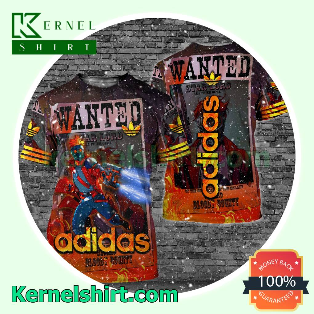 Wanted Star-lord Adidas All Over Print Marvel Unisex T-shirts