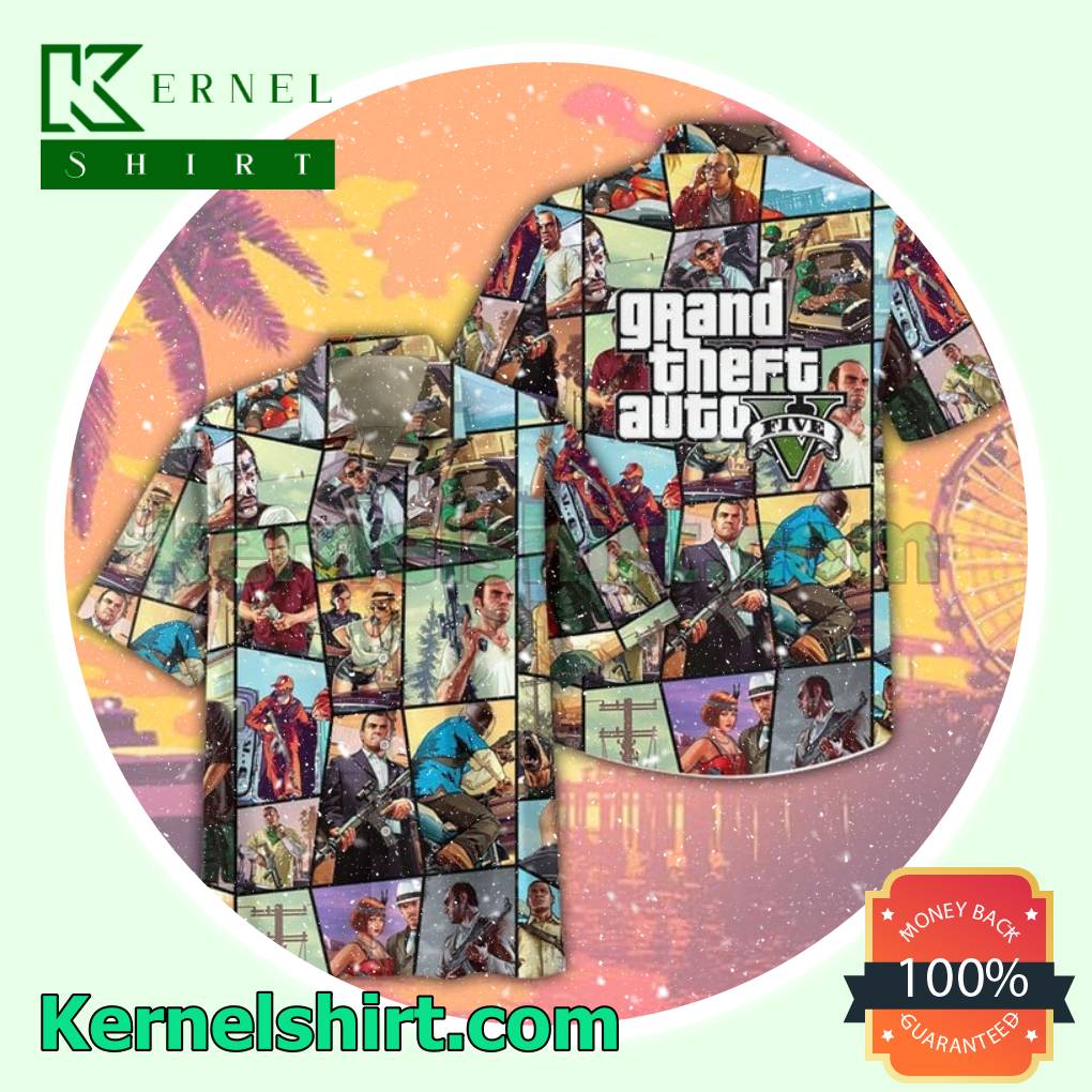 Grand Theft Auto Five Beach Aloha Shirts
