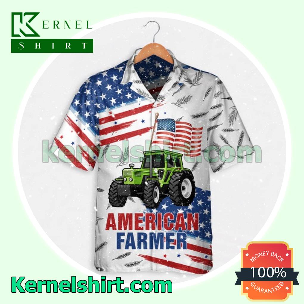 Independence United States American Farmer Beach Aloha Shirts