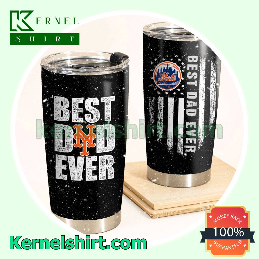 New York Mets Best Dad Ever Gift Stainless Steel Tumbler