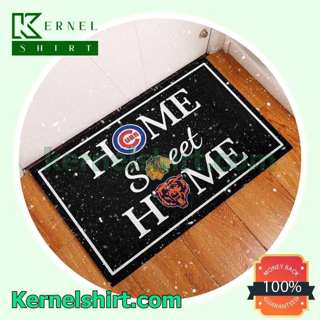 Home Sweet Home Chicago Cubs Chicago Blackhawks Chicago Bears Welcome Mats a