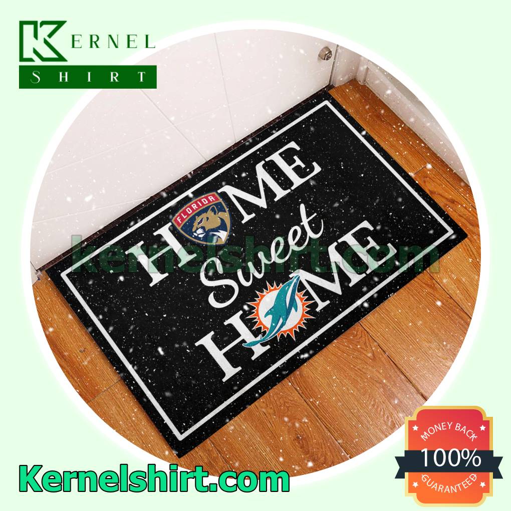 Home Sweet Home Florida Panthers Miami Dolphins Welcome Mats a
