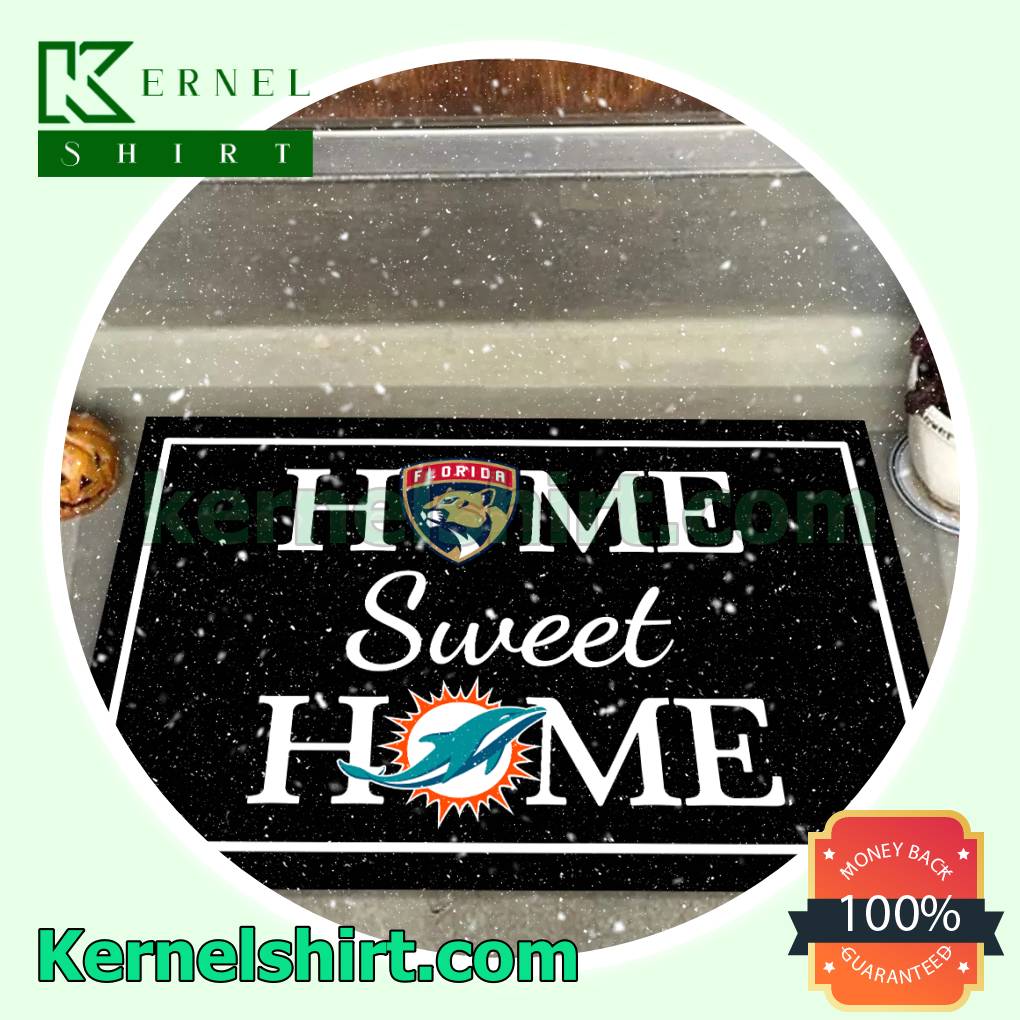 Home Sweet Home Florida Panthers Miami Dolphins Welcome Mats