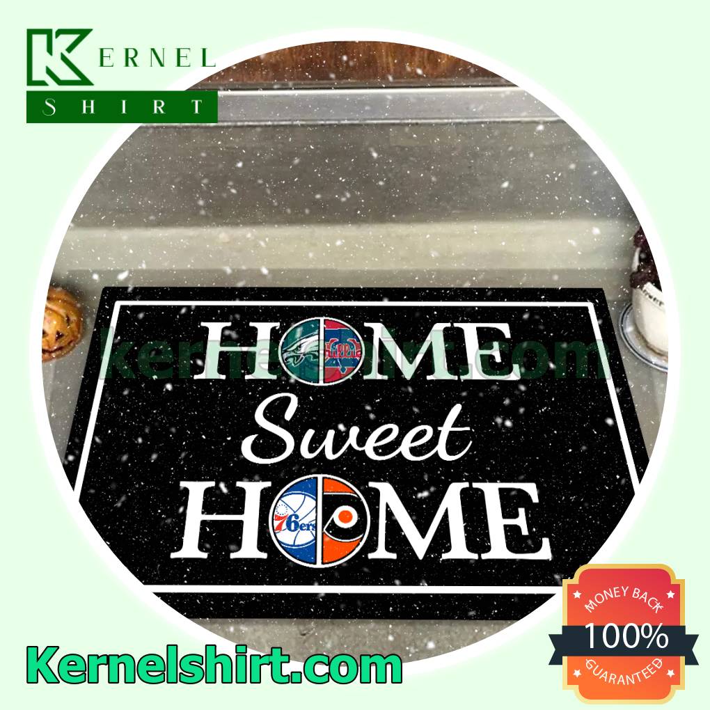 Home Sweet Home Philadelphia Eagles, Phillies, 76ers, Flyers Welcome Mats