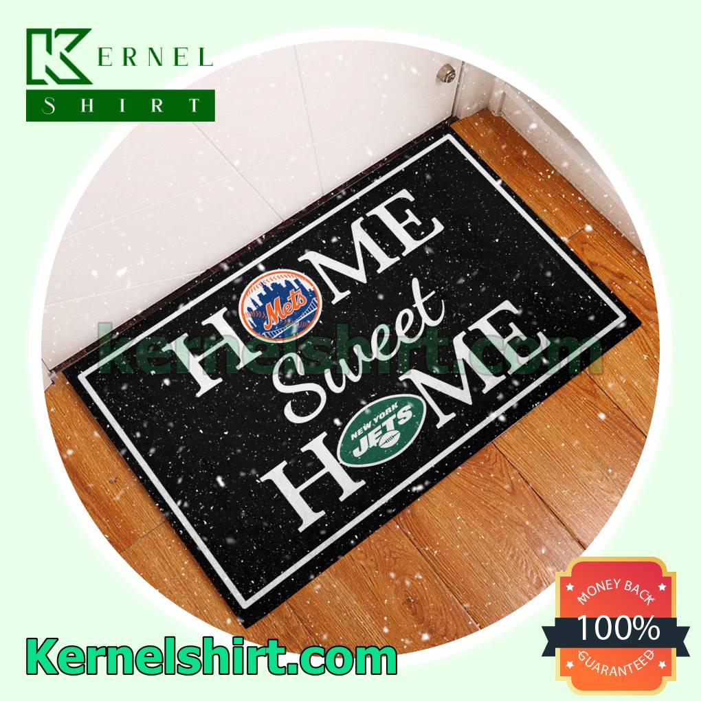New York Mets New York Jets Home Sweet Home Door Mat b