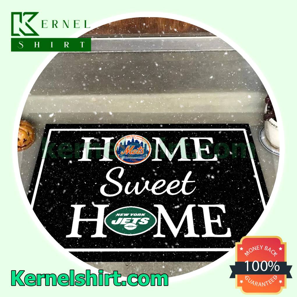 New York Mets New York Jets Home Sweet Home Door Mat