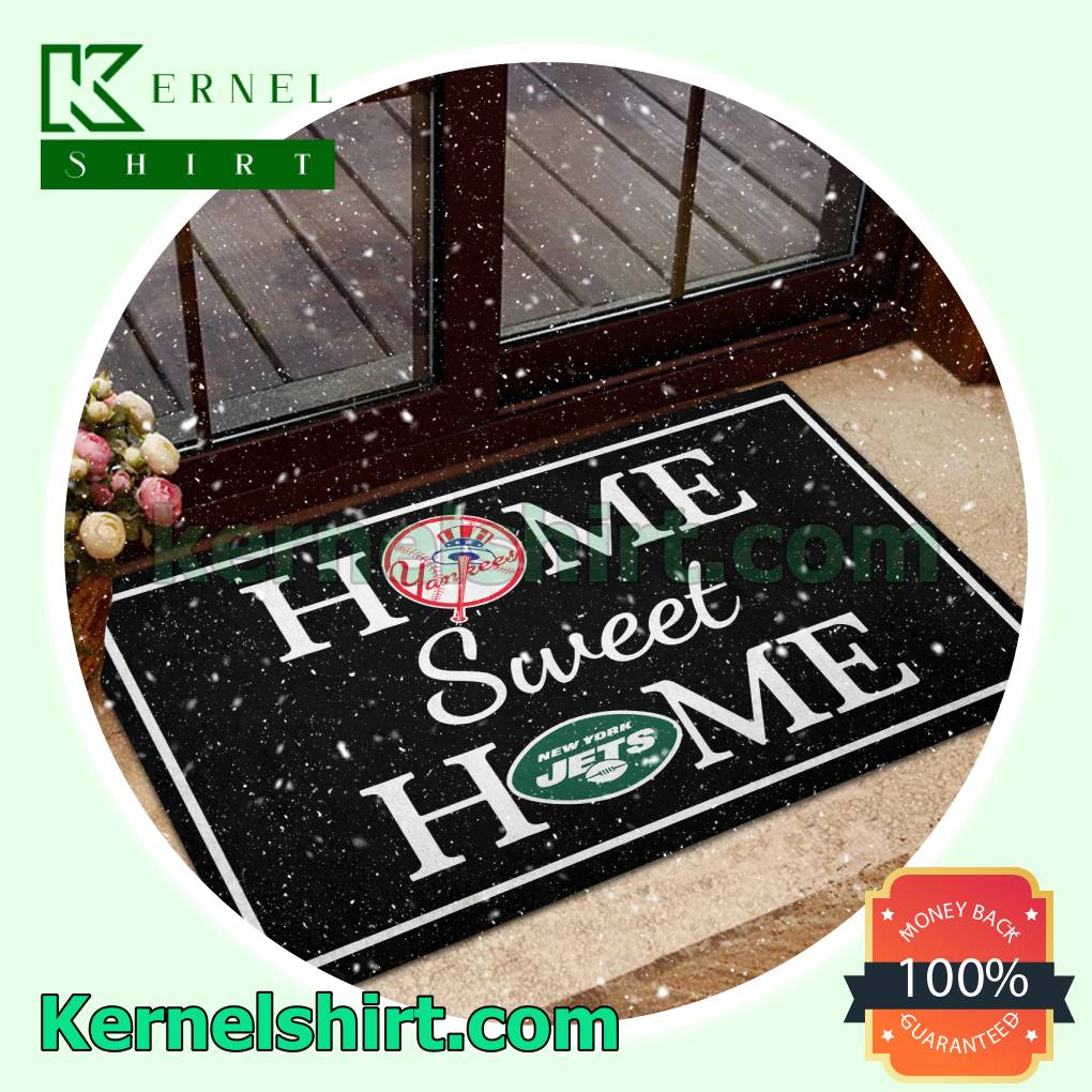 New York Yankees New York Jets Home Sweet Home Door Mat